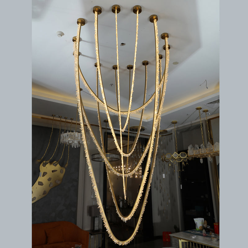 7 Chains crystal pendant light quartz chandelier handmade 71035