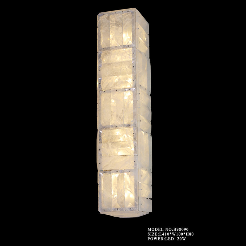 Natural crystal clear quartz cube wall lamp handmade EVILLT 71046