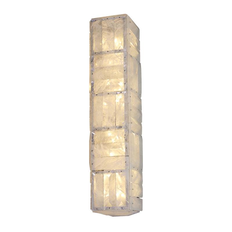 Natural crystal clear quartz cube wall lamp handmade EVILLT 71046