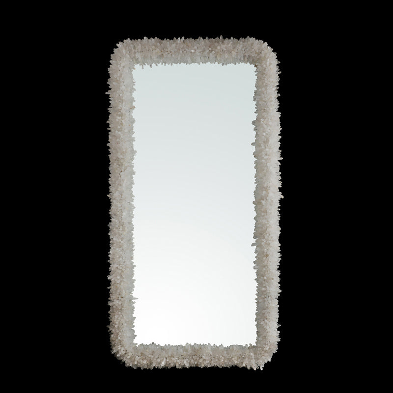 Rectangle dressing-mirror lamp with natural crystal clear quartz points 71039