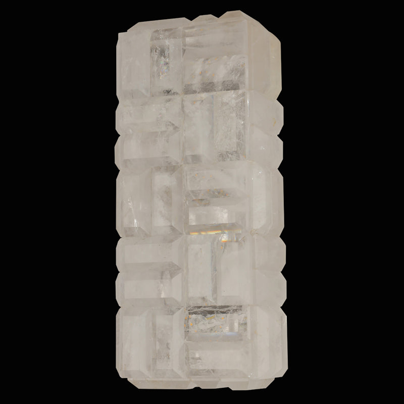 Clear quartz crystal wall lamp rectangular shape handmade 71015