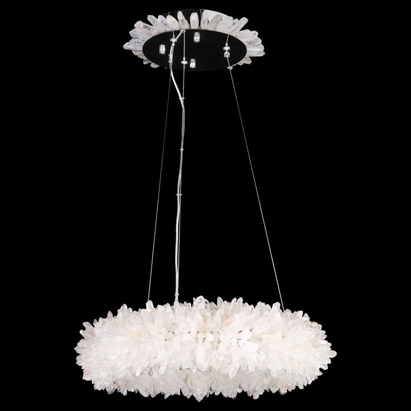 Quartz chandelier natural clear quartz crystal pendant light handmade 71001