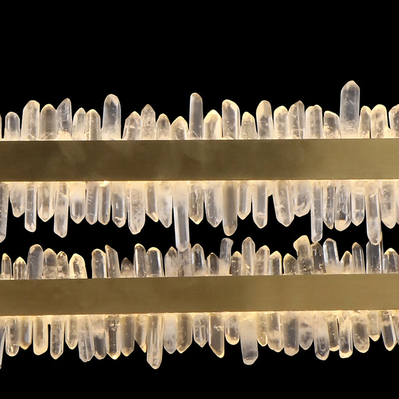 Oval natural crystal points pendant light handmade evillt 71041